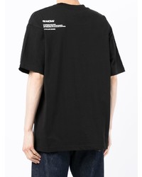 schwarzes T-Shirt mit einem Rundhalsausschnitt von AAPE BY A BATHING APE