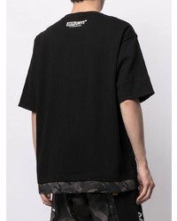 schwarzes T-Shirt mit einem Rundhalsausschnitt von AAPE BY A BATHING APE