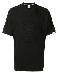 schwarzes T-Shirt mit einem Rundhalsausschnitt von AAPE BY A BATHING APE