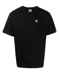 schwarzes T-Shirt mit einem Rundhalsausschnitt von AAPE BY A BATHING APE