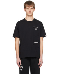 schwarzes T-Shirt mit einem Rundhalsausschnitt von AAPE BY A BATHING APE
