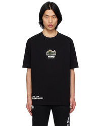 schwarzes T-Shirt mit einem Rundhalsausschnitt von AAPE BY A BATHING APE