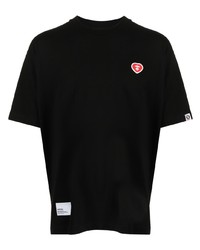 schwarzes T-Shirt mit einem Rundhalsausschnitt von AAPE BY A BATHING APE