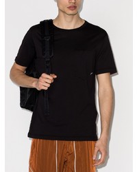 schwarzes T-Shirt mit einem Rundhalsausschnitt von Stone Island Shadow Project