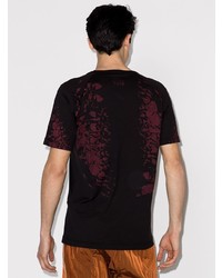 schwarzes T-Shirt mit einem Rundhalsausschnitt von Stone Island Shadow Project