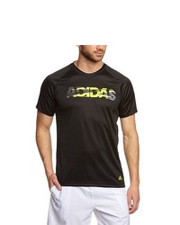 schwarzes T-Shirt mit einem Rundhalsausschnitt von adidas