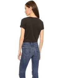 schwarzes T-Shirt mit einem Rundhalsausschnitt von AG Jeans