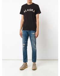 schwarzes T-Shirt mit einem Rundhalsausschnitt von VISVIM