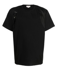 schwarzes T-Shirt mit einem Rundhalsausschnitt von Alexander McQueen
