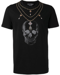 schwarzes T-Shirt mit einem Rundhalsausschnitt von Alexander McQueen