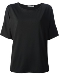 schwarzes T-Shirt mit einem Rundhalsausschnitt von Alexander Wang