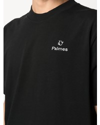 schwarzes T-Shirt mit einem Rundhalsausschnitt von Palmes