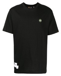 schwarzes T-Shirt mit einem Rundhalsausschnitt von Alpha Industries