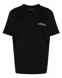 schwarzes T-Shirt mit einem Rundhalsausschnitt von Amiri