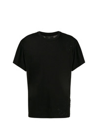 schwarzes T-Shirt mit einem Rundhalsausschnitt von Amiri
