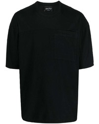 schwarzes T-Shirt mit einem Rundhalsausschnitt von Andrea Ya'aqov