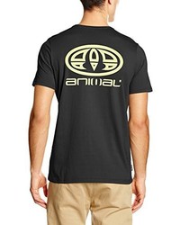schwarzes T-Shirt mit einem Rundhalsausschnitt von Animal