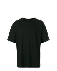 schwarzes T-Shirt mit einem Rundhalsausschnitt von Ann Demeulemeester Blanche
