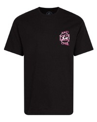 schwarzes T-Shirt mit einem Rundhalsausschnitt von Anti Social Social Club