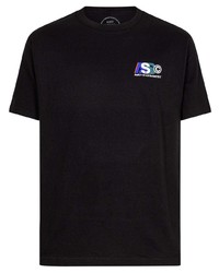 schwarzes T-Shirt mit einem Rundhalsausschnitt von Anti Social Social Club