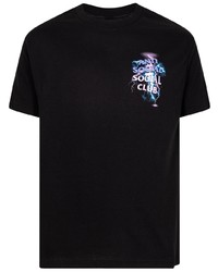 schwarzes T-Shirt mit einem Rundhalsausschnitt von Anti Social Social Club