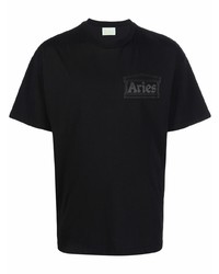 schwarzes T-Shirt mit einem Rundhalsausschnitt von Aries