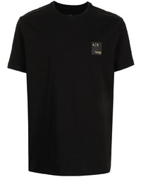 schwarzes T-Shirt mit einem Rundhalsausschnitt von Armani Exchange