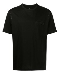 schwarzes T-Shirt mit einem Rundhalsausschnitt von Armani Exchange