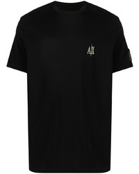 schwarzes T-Shirt mit einem Rundhalsausschnitt von Armani Exchange