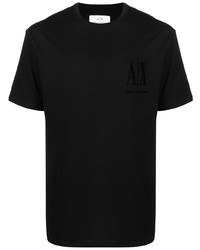 schwarzes T-Shirt mit einem Rundhalsausschnitt von Armani Exchange