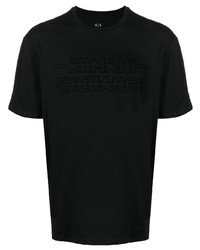schwarzes T-Shirt mit einem Rundhalsausschnitt von Armani Exchange