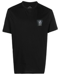 schwarzes T-Shirt mit einem Rundhalsausschnitt von Armani Exchange