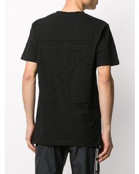 schwarzes T-Shirt mit einem Rundhalsausschnitt von Off-White