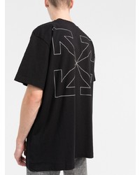 schwarzes T-Shirt mit einem Rundhalsausschnitt von Off-White