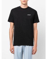 schwarzes T-Shirt mit einem Rundhalsausschnitt von Off-White