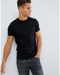 schwarzes T-Shirt mit einem Rundhalsausschnitt von ASOS DESIGN