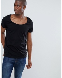 schwarzes T-Shirt mit einem Rundhalsausschnitt von ASOS DESIGN