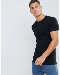 schwarzes T-Shirt mit einem Rundhalsausschnitt von ASOS DESIGN