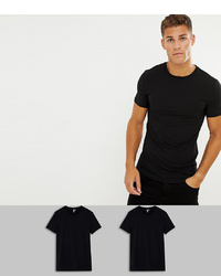 schwarzes T-Shirt mit einem Rundhalsausschnitt von ASOS DESIGN