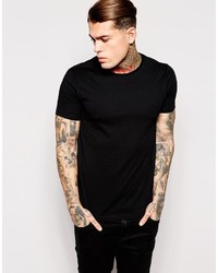 schwarzes T-Shirt mit einem Rundhalsausschnitt von Asos