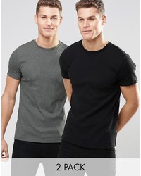 schwarzes T-Shirt mit einem Rundhalsausschnitt von Asos