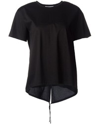 schwarzes T-Shirt mit einem Rundhalsausschnitt von ASTRAET