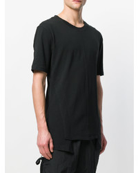 schwarzes T-Shirt mit einem Rundhalsausschnitt von D.GNAK
