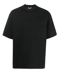 schwarzes T-Shirt mit einem Rundhalsausschnitt von Auralee