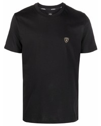 schwarzes T-Shirt mit einem Rundhalsausschnitt von Automobili Lamborghini