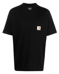 schwarzes T-Shirt mit einem Rundhalsausschnitt von Awake NY