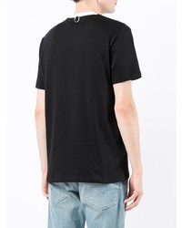 schwarzes T-Shirt mit einem Rundhalsausschnitt von Raf Simons X Fred Perry