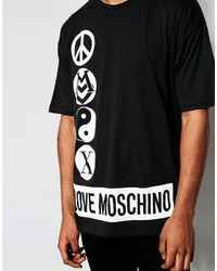 schwarzes T-Shirt mit einem Rundhalsausschnitt von Love Moschino