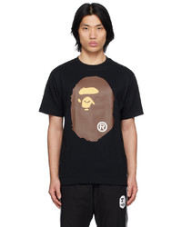 schwarzes T-Shirt mit einem Rundhalsausschnitt von BAPE