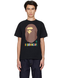schwarzes T-Shirt mit einem Rundhalsausschnitt von BAPE